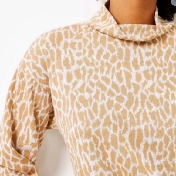 LOFT Animal Print Mock Neck Sweater Top Size Small - Picture 3 of 9